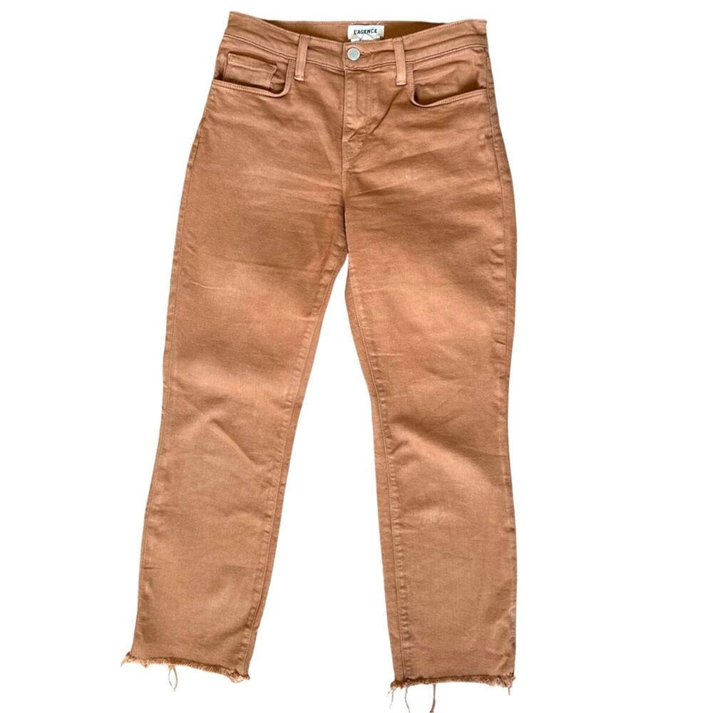 L'Agence Slim Fit Jeans in Terracotta Orange Size 25